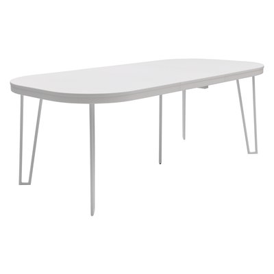 Capello ovalt matbord - Vit med iläggs-skiva