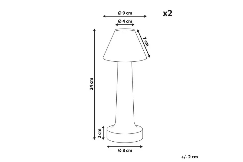 Adasi LED Bordslampa 2 st 24 cm - Svart - Products - Belysning - Lampor & belysning inomhus - Sovrumslampa - Sänglampa - Sängbordslampa
