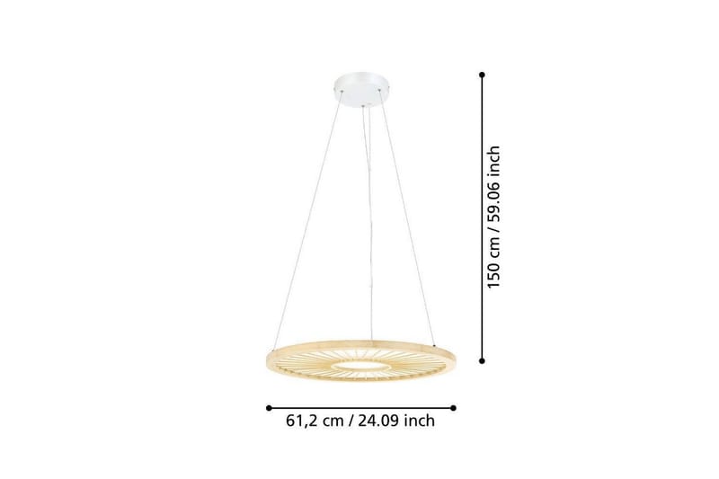 Takpendel Eglo Dehesa Rondell Vit/Natur - Products - Belysning - Lampor & belysning inomhus - Taklampa & takbelysning - Pendellampa & hänglampa