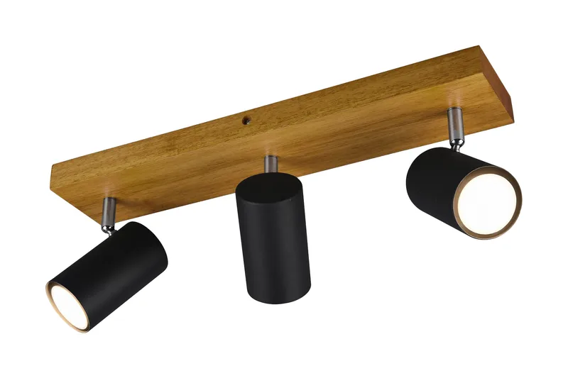 Marley spot 3L GU10 mattsvart/ trä, Matt svart/Natur