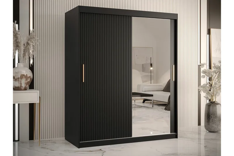 Dunvegan Garderob m. Spegel - Svart - Products - Förvaring - Garderober & garderobssystem