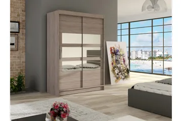 Estella Garderob Skjutdörrar Delad Spegel - Ljus Ek - Products - Förvaring - Garderober & garderobssystem