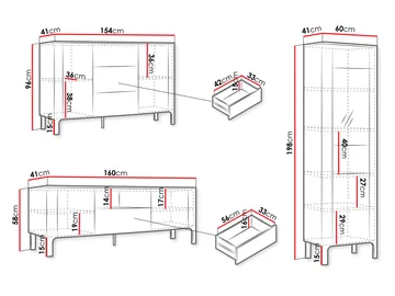 Aggarwal Möbelset för Vardagsrum - Products - Förvaring - Förvaringsmöbler - Möbelset för vardagsrum