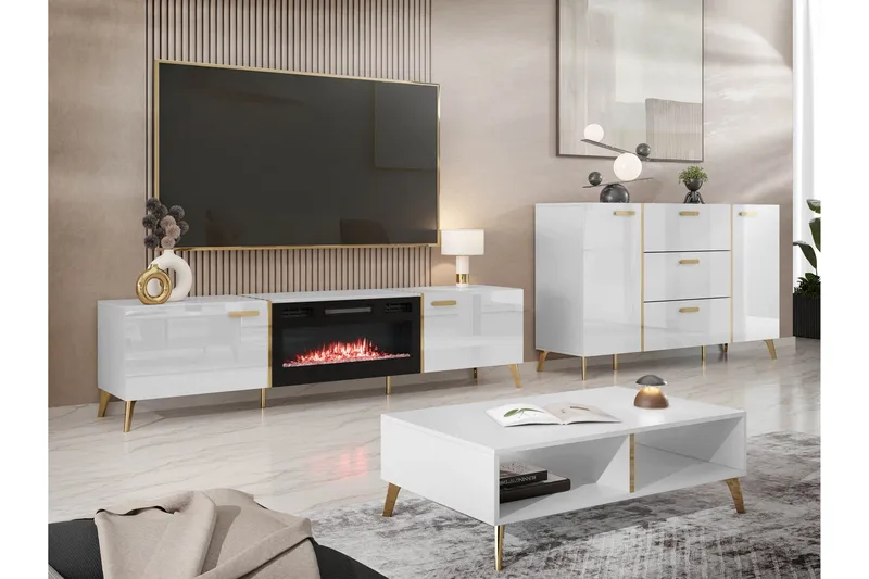 Akihiko Möbelset För Vardagsrum - Vit - Products - Förvaring - Förvaringsmöbler - Möbelset för vardagsrum