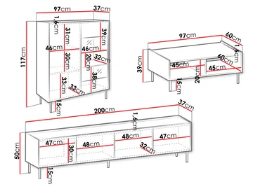 Akihito Möbelset För Vardagsrum - Brun - Products - Förvaring - Förvaringsmöbler - Möbelset för vardagsrum