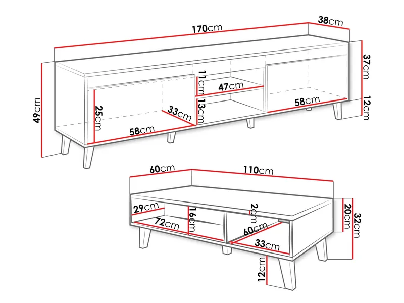 Amshyttan Möbelset För Vardagsrum - Brun/Svart - Products - Förvaring - Förvaringsmöbler - Möbelset för vardagsrum