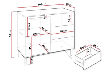 Bjurholm Byrå 103 cm - Vit - Products - Förvaring - Förvaringsmöbler - Byrå