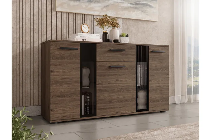 Bunta Skänk 141x41 cm - Brun/Vit - Products - Förvaring - Förvaringsmöbler - Sideboard & skänk