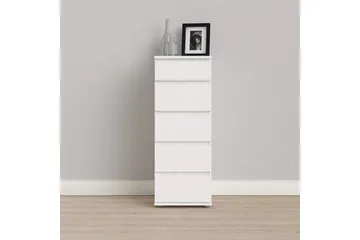 Rengo Byrå Smal 5 Lådor - Vit - Products - Förvaring - Förvaringsmöbler - Byrå - Hallbyrå