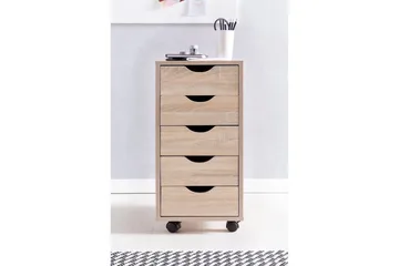 Rullkontejner Wohnling 5 lådor med folierad spånskiva och hjul, modern stil Sonoma - Sonoma - Products - Förvaring - Förvaringsmöbler - Byrå - Hurts