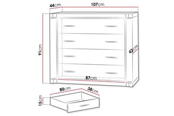 Dallas Skänk 107x43,5x91 cm LED-belysning - Beige/Grå - Products - Förvaring - Förvaringsmöbler - Sideboard & skänk