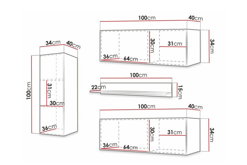 Dunvegan Möbelset För Vardagsrum Black - Products - Förvaring - Förvaringsmöbler - Möbelset för vardagsrum