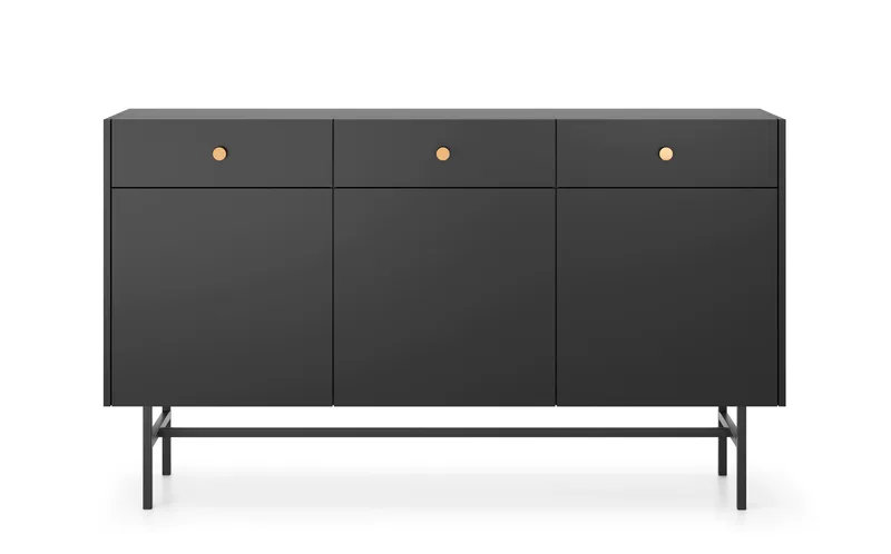 Francisca Byrå 155 cm - Svart - Products - Förvaring - Förvaringsmöbler - Byrå