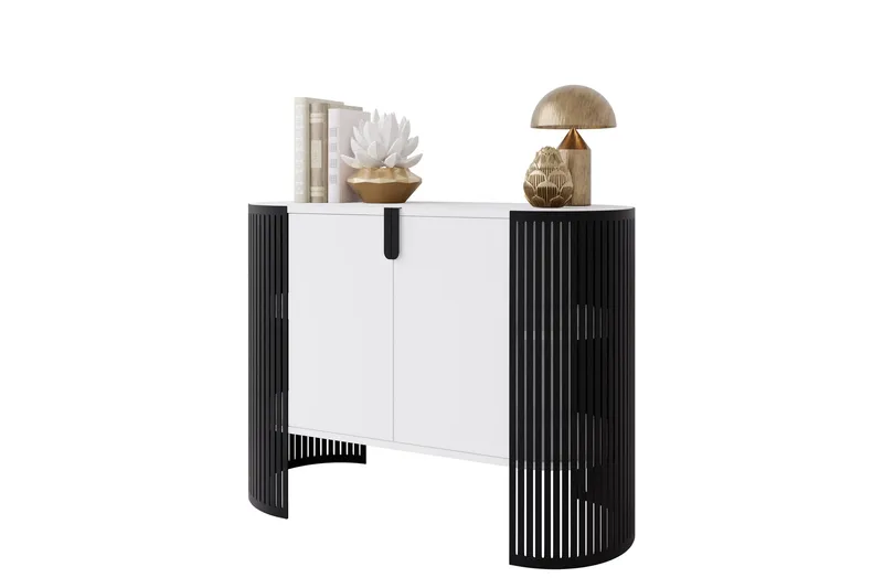 Friend Skänk 120x40 cm, Vit/Svart