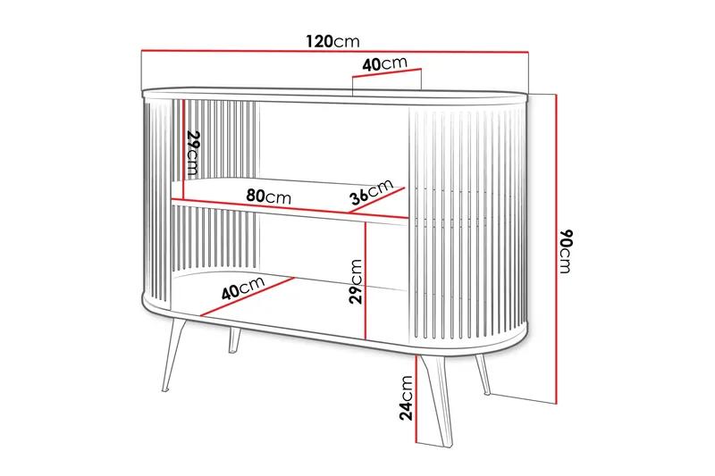 Galia Skänk 120x40 cm - Guld/Svart - Products - Förvaring - Förvaringsmöbler - Sideboard & skänk