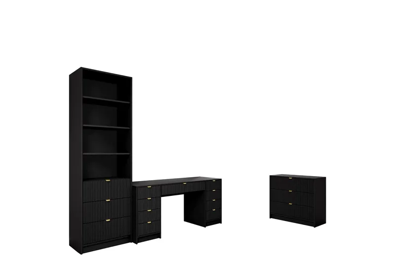 Gudelia Möbelset För Vardagsrum, Svart