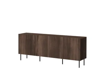 Hammarstrand Byrå Mörkt trä Bred 201 cm Höjd 81 cm djup 42 cm - Valnöt / Ribbad / Brun - Products - Förvaring - Förvaringsmöbler - Byrå