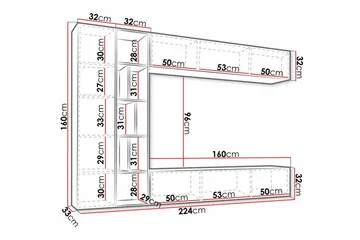 Kintore Möbelset För Vardagsrum - Vit - Products - Förvaring - Förvaringsmöbler - Möbelset för vardagsrum