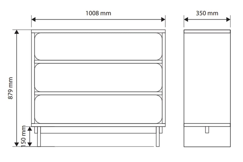 Marinport Byrå 101 cm - Beige - Products - Förvaring - Förvaringsmöbler - Byrå