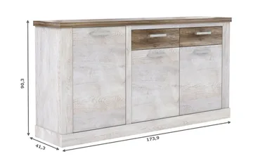 Talebi Låg Skänk 41 cm djup 172 cm bred 90 cm hög Trä - Brun/Vit - Products - Förvaring - Förvaringsmöbler - Sideboard & skänk