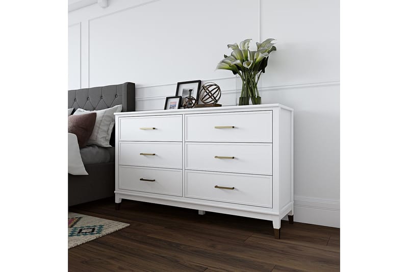 Westerleigh Byrå 144x41 cm Vit - CosmoLiving - Products - Förvaring - Förvaringsmöbler - Byrå