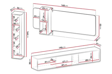 Zalricus Möbelset För Vardagsrum - Beige - Products - Förvaring - Förvaringsmöbler - Möbelset för vardagsrum