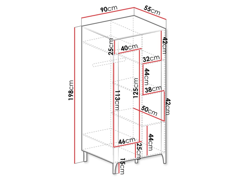 Aggarwal Garderob 90 cm - Products - Förvaring - Garderober & garderobssystem - Garderobsskåp