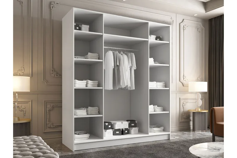 Vadstena Garderob 200 cm - Svart/Guld - Products - Förvaring - Garderober & garderobssystem - Garderobsskåp