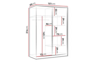 Gudelia Garderob 151x216 cm - Vit - Products - Förvaring - Garderober & garderobssystem