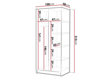 Herrljunga Garderob med Spegel 100x215 cm - Guld/Spegel - Products - Förvaring - Garderober & garderobssystem