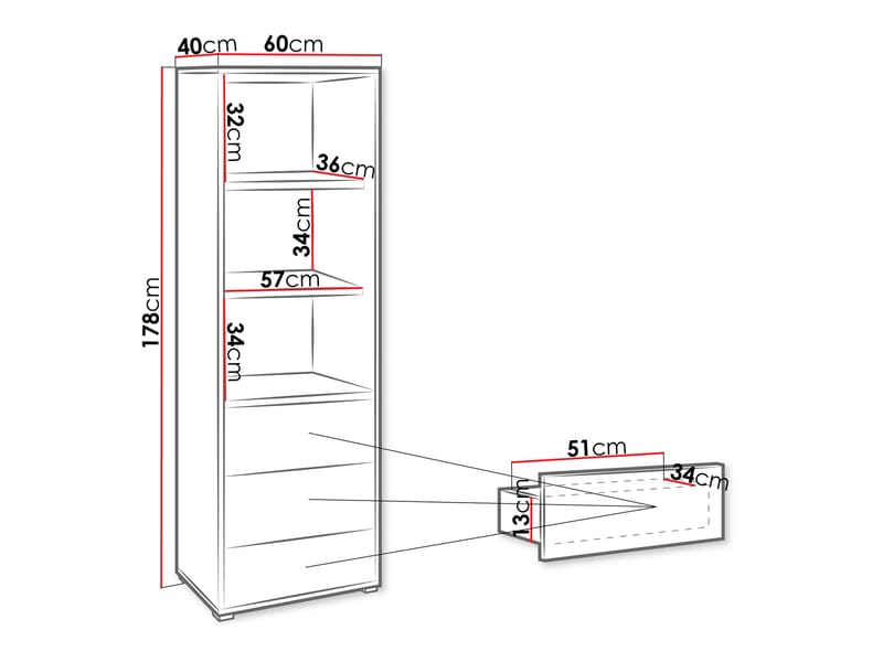 Agawal Bokhylla 60 cm - Brun - Products - Förvaring - Hylla - Bokhylla