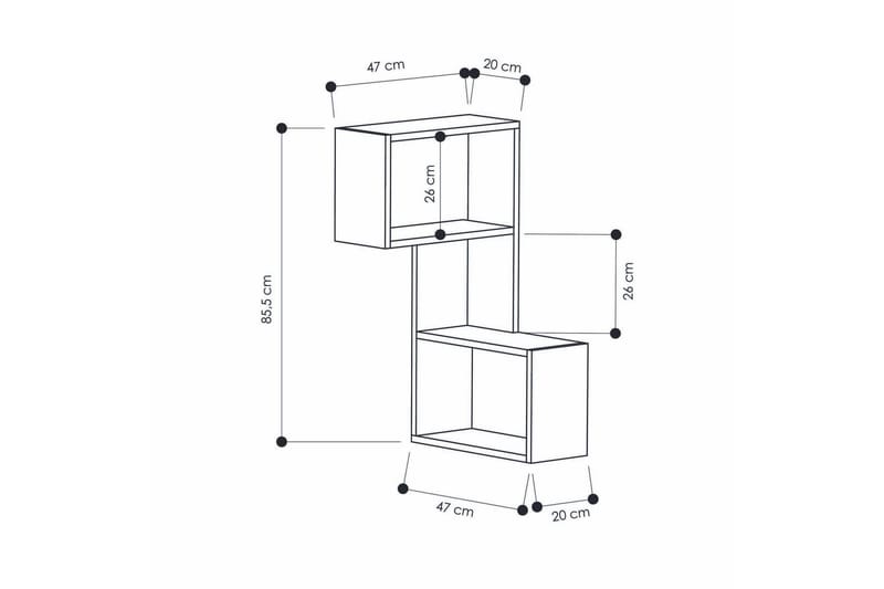Homitis Bokhylla - Vit - Products - Förvaring - Hylla - Hörnhylla