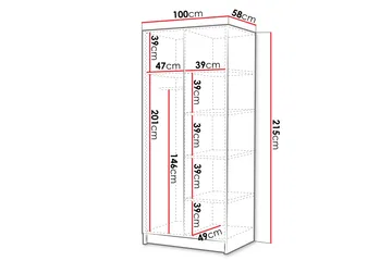 Julissa Garderob med Spegel 100 cm - Kashmir/Svart - Products - Förvaring - Garderober & garderobssystem