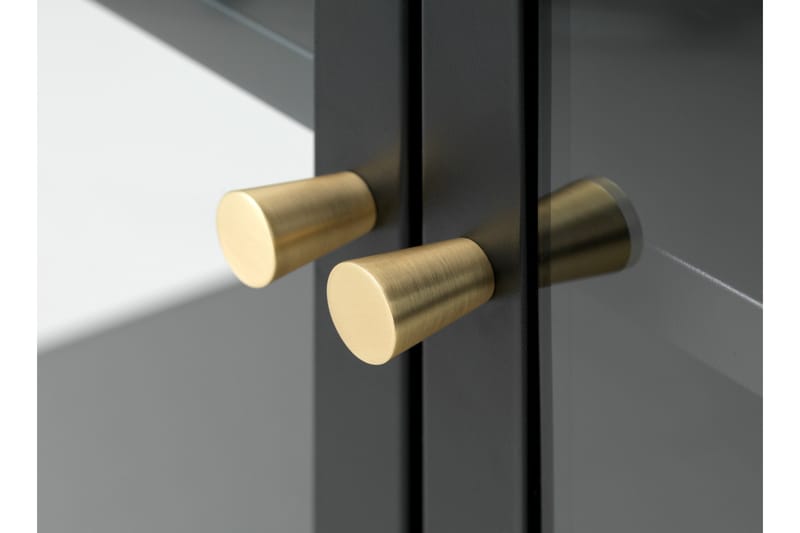 Ambra Vitrinskåp 40,3 cm djup 90 cm bred 190 cm hög Mörk Metall - Svart - Products - Förvaring - Skåp - Vitrinskåp