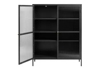 Anatole Vitrinskåp 25 cm djup 111 cm bred 140 cm hög Metall - Svart - Products - Förvaring - Skåp - Vitrinskåp