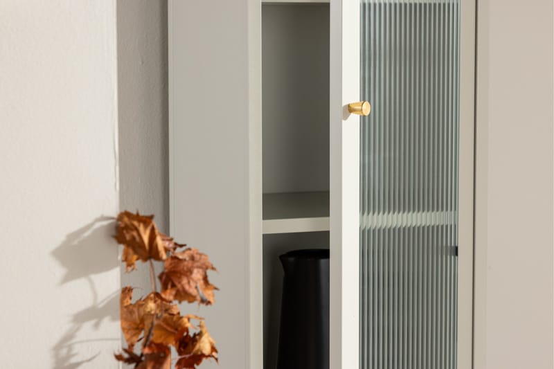 Cali Smalt Vitrinskåp 35 cm djup 37 cm bred 180 cm hög Ljust Stål - Beige - Products - Förvaring - Skåp - Vitrinskåp