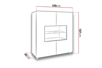 Frick Vitrinskåp Blå LED Belysning 35 cm djup 100 cm bred 107 cm hög Ljust Trä Glas - Vit/Blå LED - Products - Förvaring - Skåp - Vitrinskåp