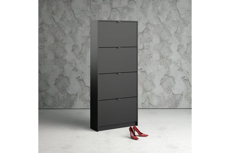 Shoey Skoskåp 4 Fack - Svart - Products - Förvaring - Skåp - Förvaringsskåp