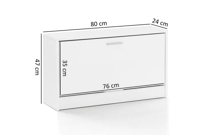 Skoskåp Wohnling SPLIT med fällbara fack, foliebelagd spånskiva Vit - Vit - Products - Förvaring - Skåp - Förvaringsskåp