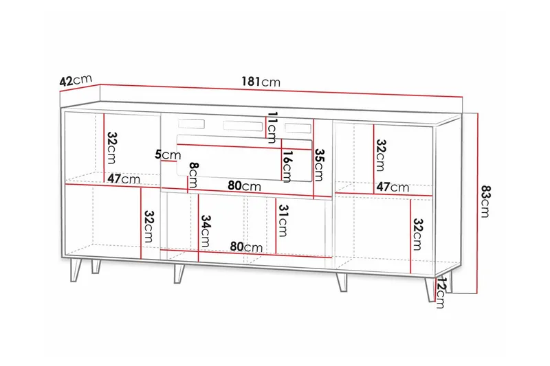Strontian Highboard Scandinavian Choice Grey - Products - Förvaring - Skåp - Förvaringsskåp