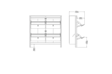 Vallvidera Skoskåp 25x102 cm - Vit/Natur - Products - Förvaring - Skåp - Förvaringsskåp