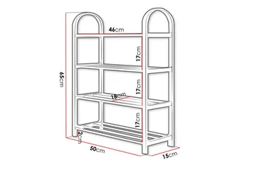 Cencja Skohylla 50x18 cm - Svart/Silver - Products - Förvaring - Skoförvaring - Skohylla & skoställ