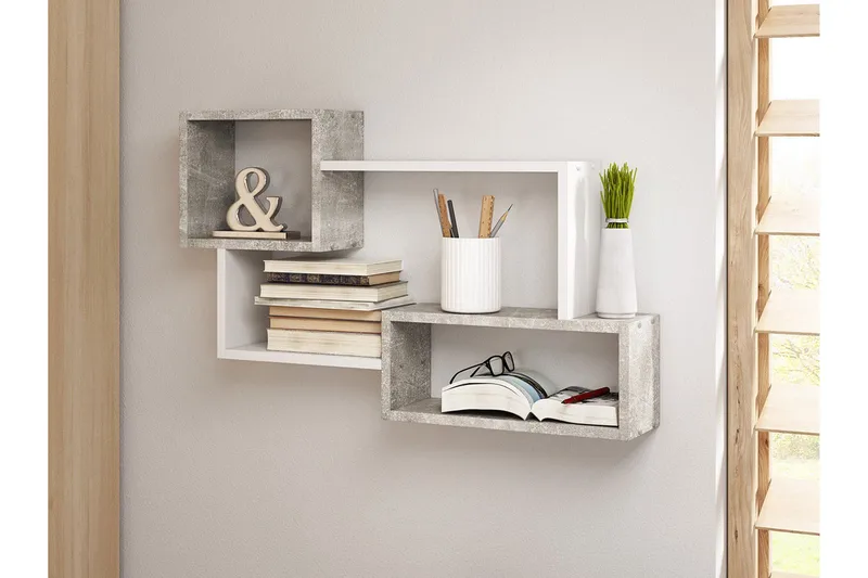 Trio Vägghylla 87x18x54 cm - Beige/Grå - Products - Förvaring - Småförvaring - Väggförvaring