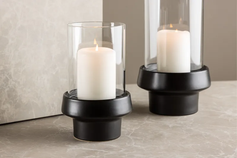 Davida Ljuslykta 13x20 cm - Svart - Products - Inredning - Ljus & dofter - Ljusstakar & ljuslyktor