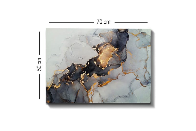 Canvastavla - Abstrakt komposition med svarta och gyllene inslag - Svart / Guld / Grå - Products - Inredning - Tavlor & posters - Canvastavla