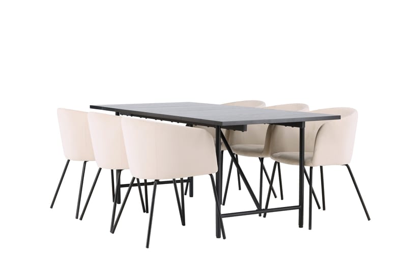 Astrid Matgrupp 200 cm Rektangulär med 6 Berit stolar - Beige - Products - Möbler - Bord & matgrupp - Matgrupp