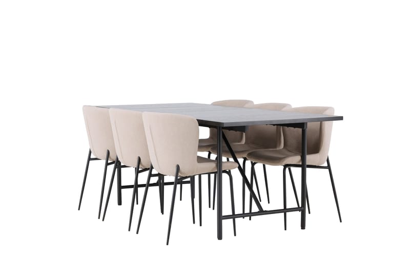 Astrid Matgrupp 200 cm Rektangulär med 6 Modesto stolar - Beige - Products - Möbler - Bord & matgrupp - Matgrupp