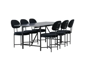 Astrid Matgrupp 200 cm Rektangulär med 6 Stella stolar - Svart - Products - Möbler - Bord & matgrupp - Matgrupp