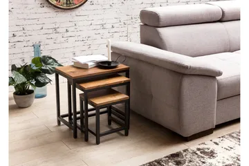 Aranza Satsbord 45 cm 3 Bord - Massivt Trä/Svart - Products - Möbler - Bord & matgrupp - Avlastningsbord & sidobord - Satsbord