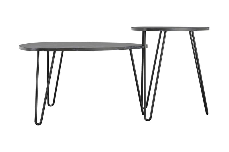 Athena Satsbord Svart/Marmormönster - Novogratz - Products - Möbler - Bord & matgrupp - Avlastningsbord & sidobord - Satsbord